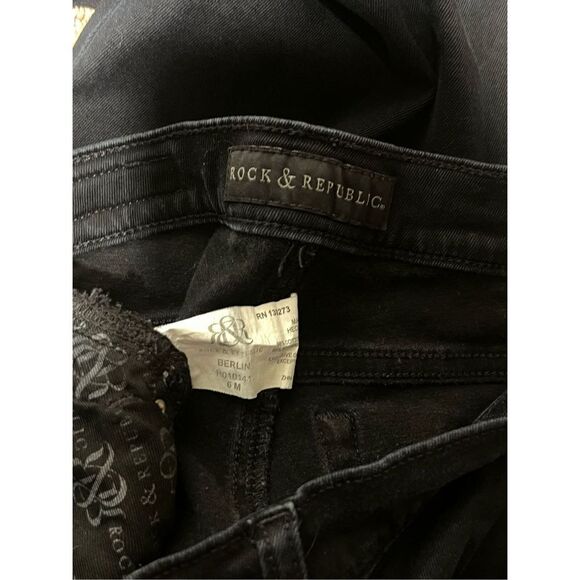 Rock & Republic Black Studded Berlin Skinny Jeans Size 6 Style R010141 - Picture 4 of 4